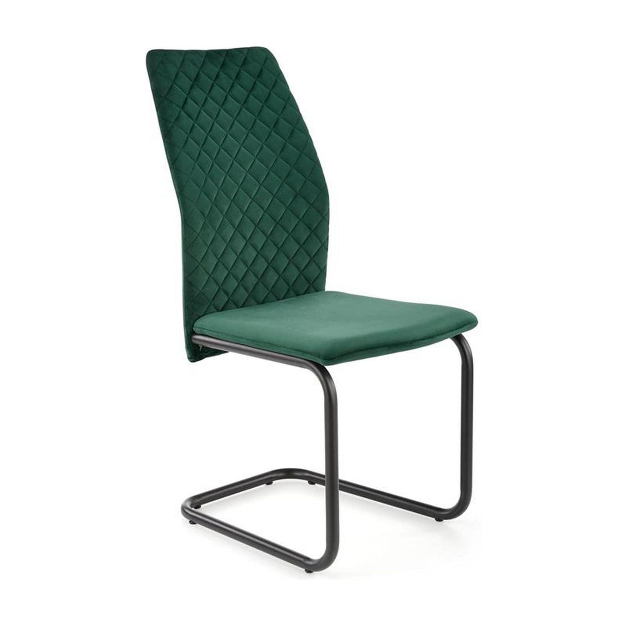 Scaun K444, verde/negru, stofa catifelata/metal, 44x54x97 cm