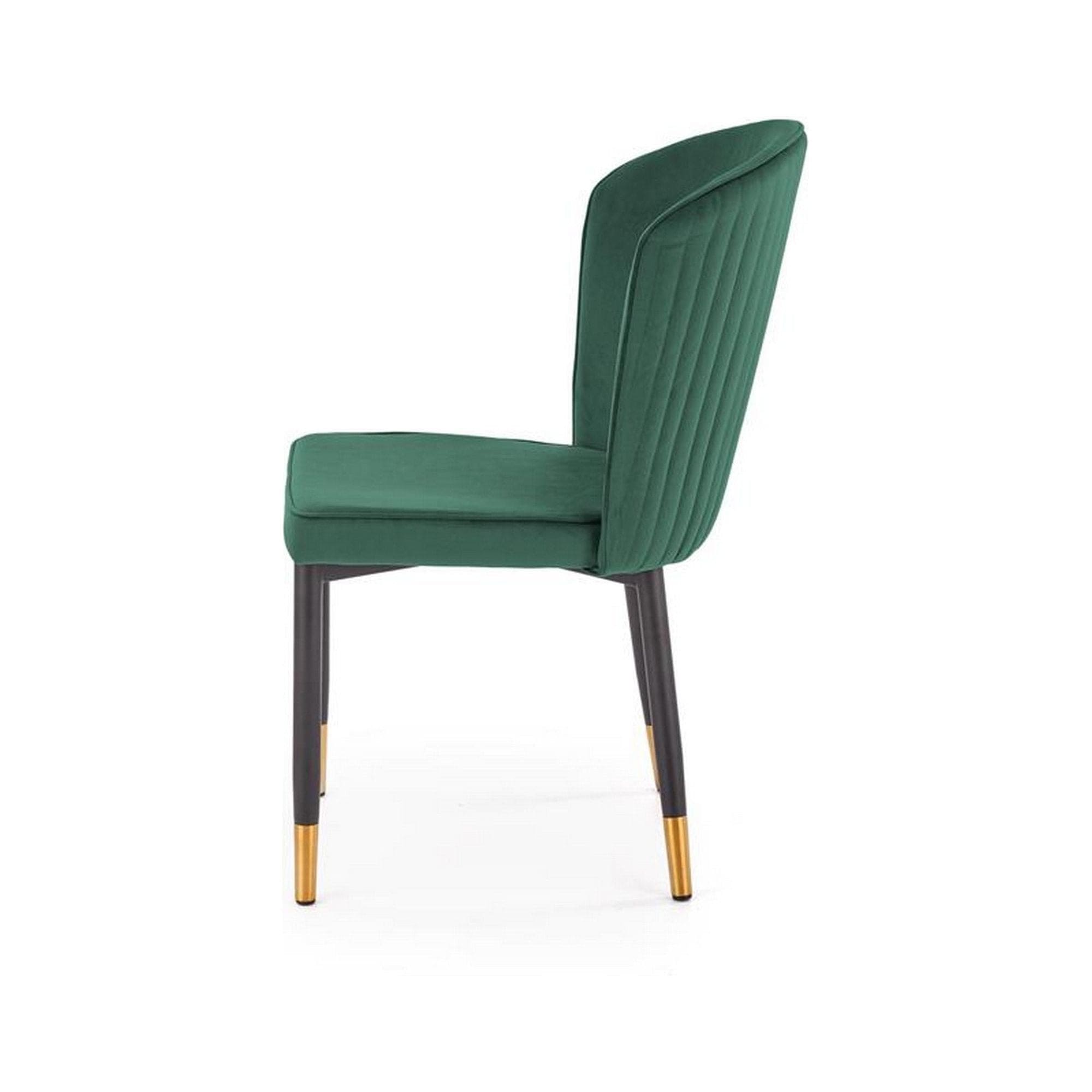 Scaun K446, verde/negru, stofa catifelata/metal, 51x55x86 cm
