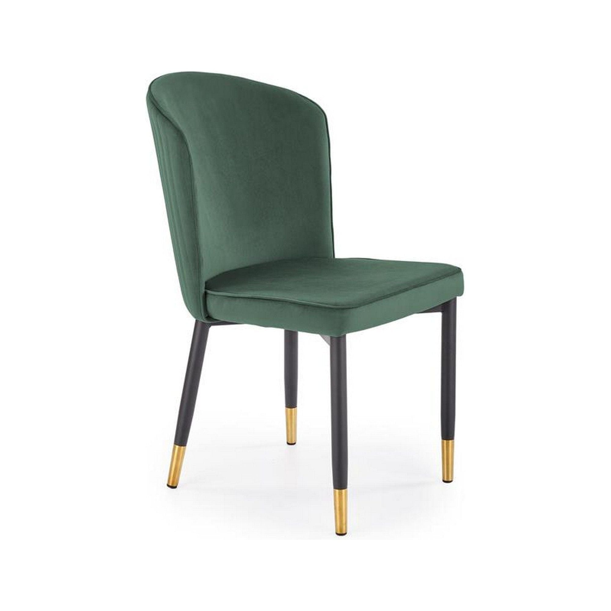 Scaun K446, verde/negru, stofa catifelata/metal, 51x55x86 cm