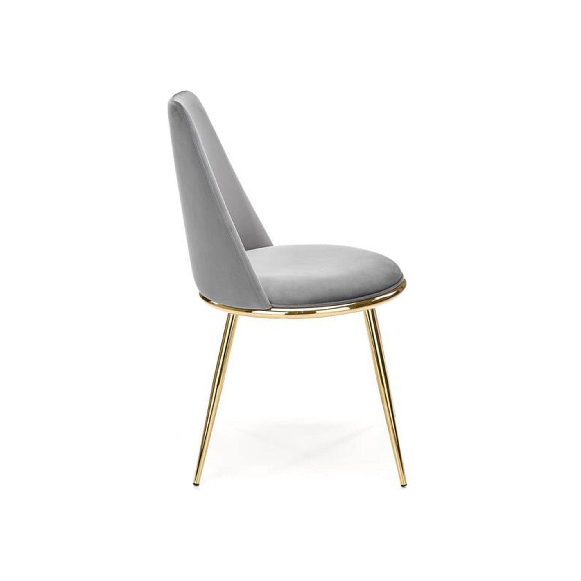 Scaun K460, gri/auriu, stofa catifelata/metal, 49x54x84 cm