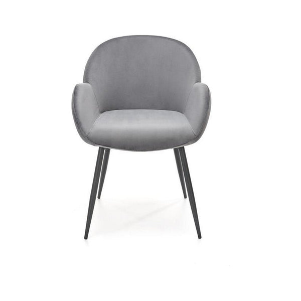 Scaun K480, gri/negru, stofa catifelata/metal, 59x59x79 cm