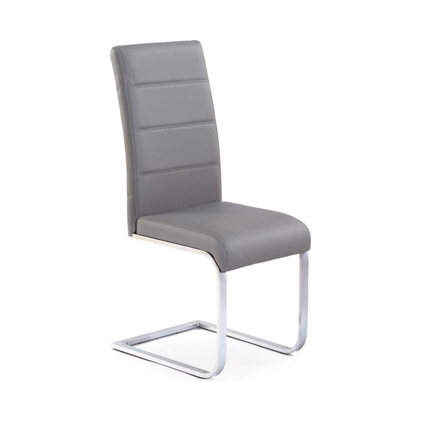 Scaun K85, gri/crom, piele ecologic/metal, 42x56x100 cm