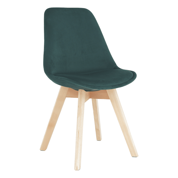 Scaun LORITA, verde smarald/fag, stofa catifelata/lemn, 48x57x81 cm