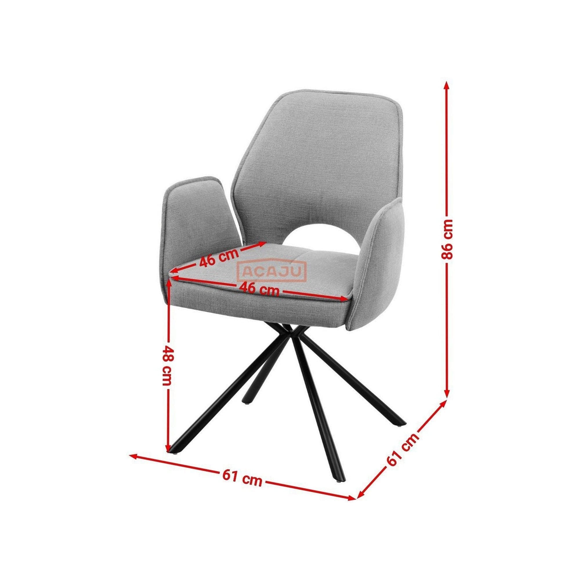 Scaun NELE structura metalica, gri, 61x61x48/86