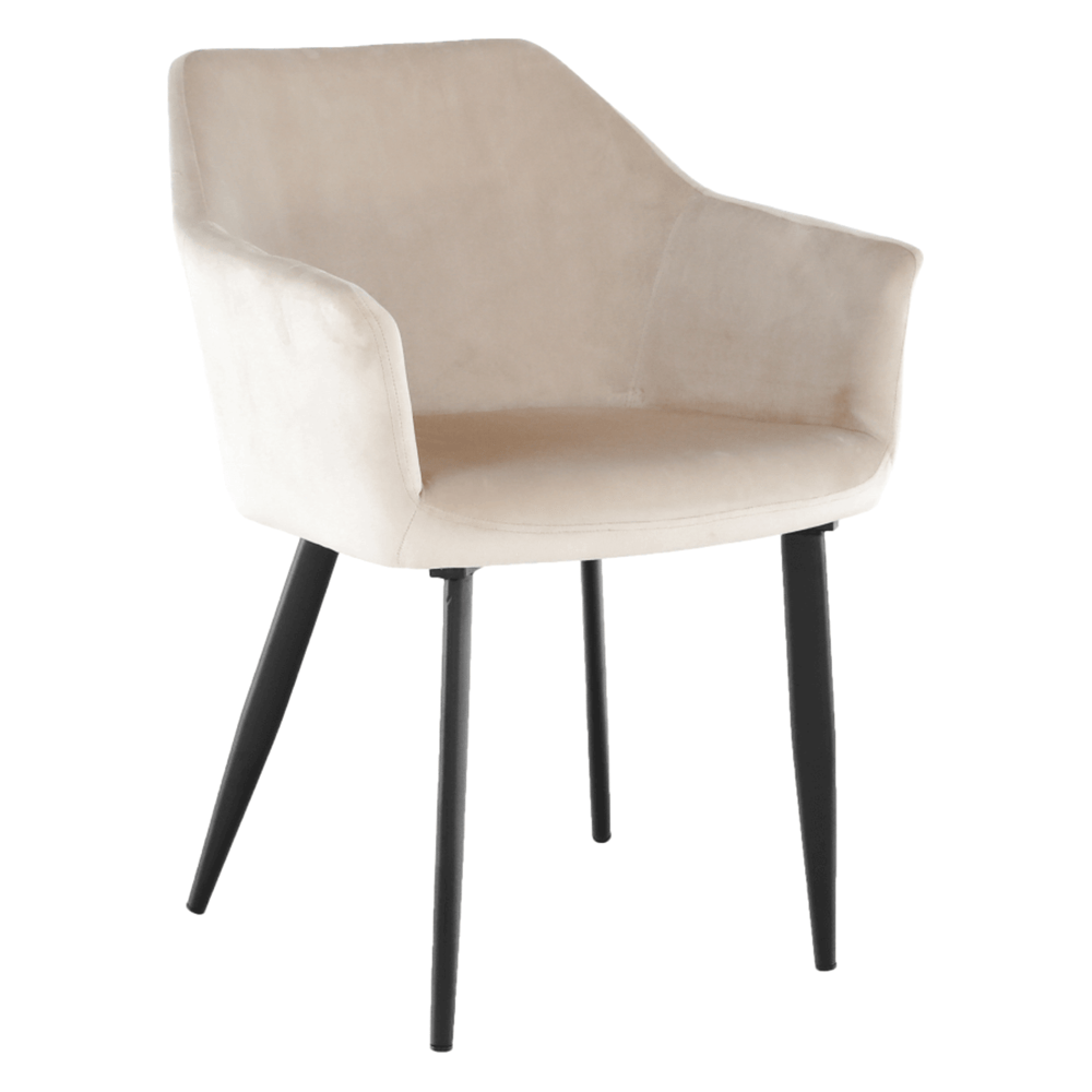 Scaun ODOVEL, bej/negru, tesatura/metal, 56x63x82 cm