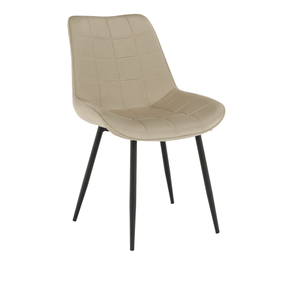 Scaun SARIN, bej/negru, catifea/metal, 54x64x82 cm