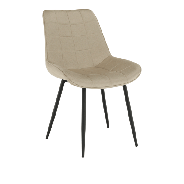 Scaun SARIN, bej/negru, catifea/metal, 54x64x82 cm