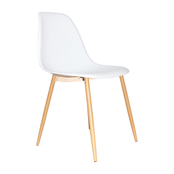 Scaun SINTIA, alb/stejar, plastic/metal, 46x53x85 cm
