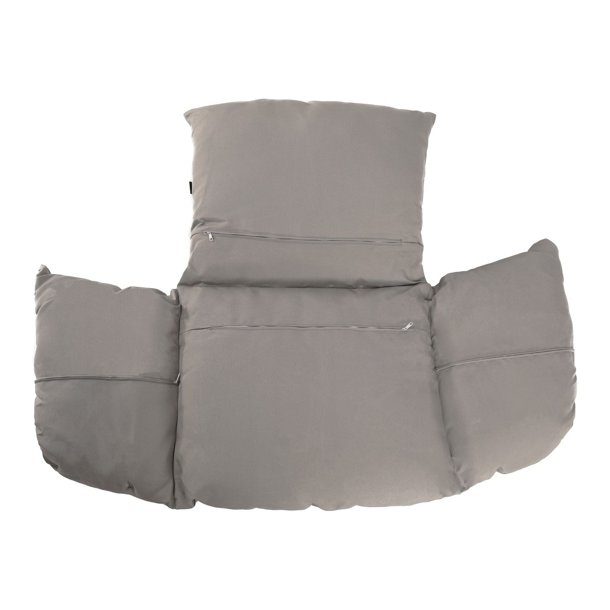 Scaun suspendat BUBBLE TIP 2, auriu/transparent/gri, otel/acril/tesatura, 106x80x135 cm