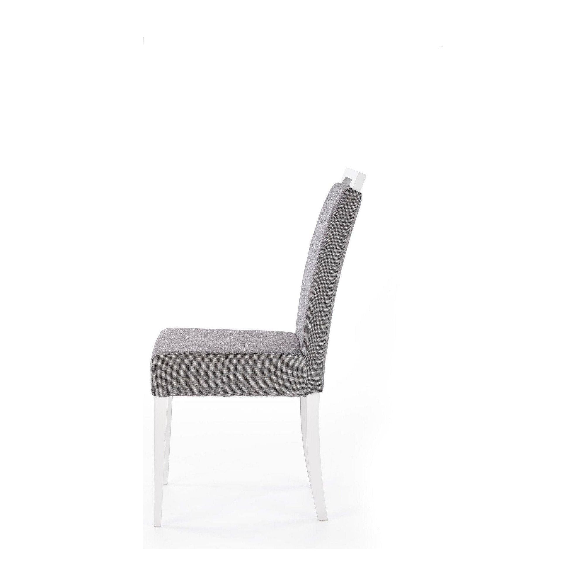 Scaun tapitat Clarion, gri/ab, stofa clasica/lemn de fag, 42X58X97 CM