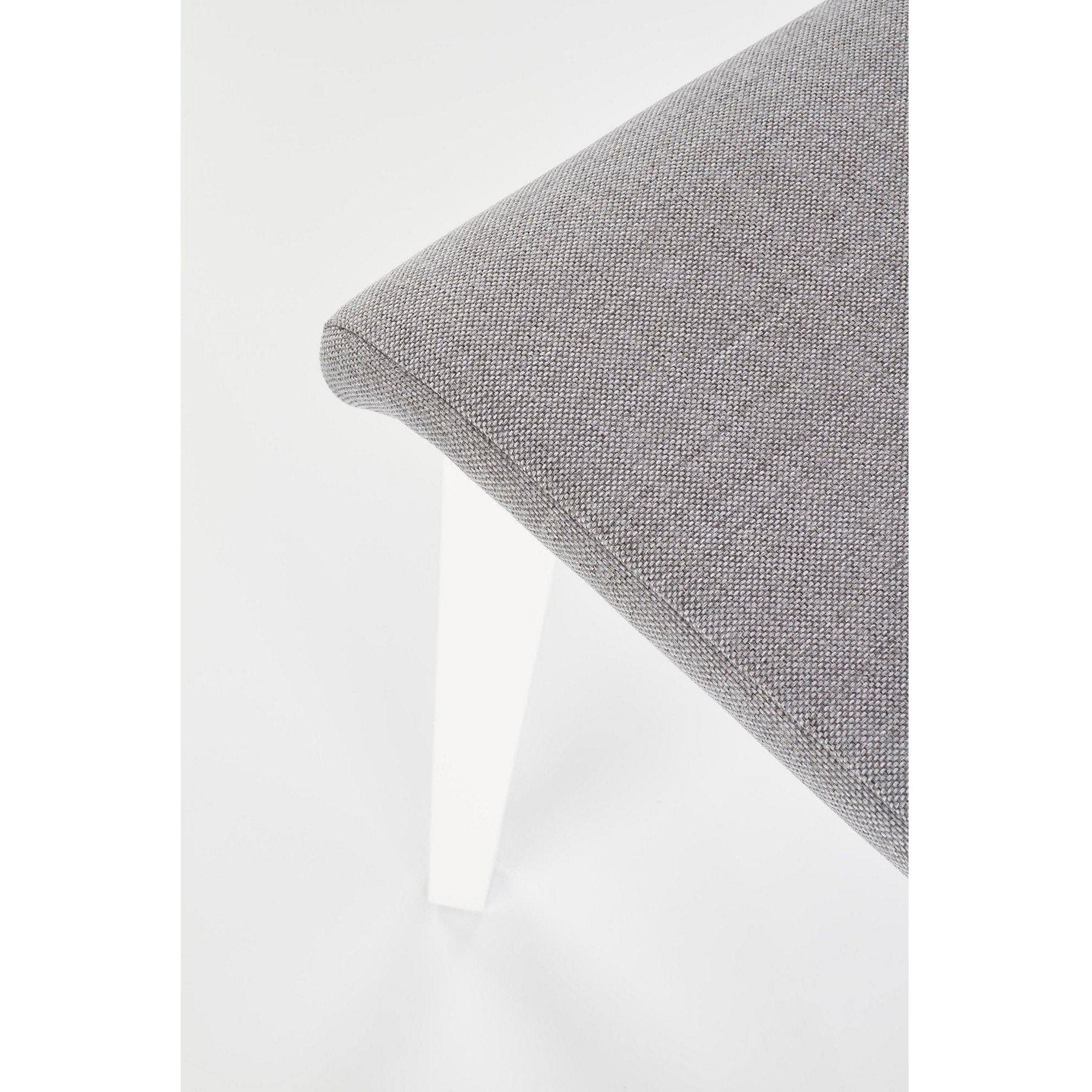 Scaun tapitat Focus, gri/alb, stofa clasica/lemn de fag, 45X61X94 CM