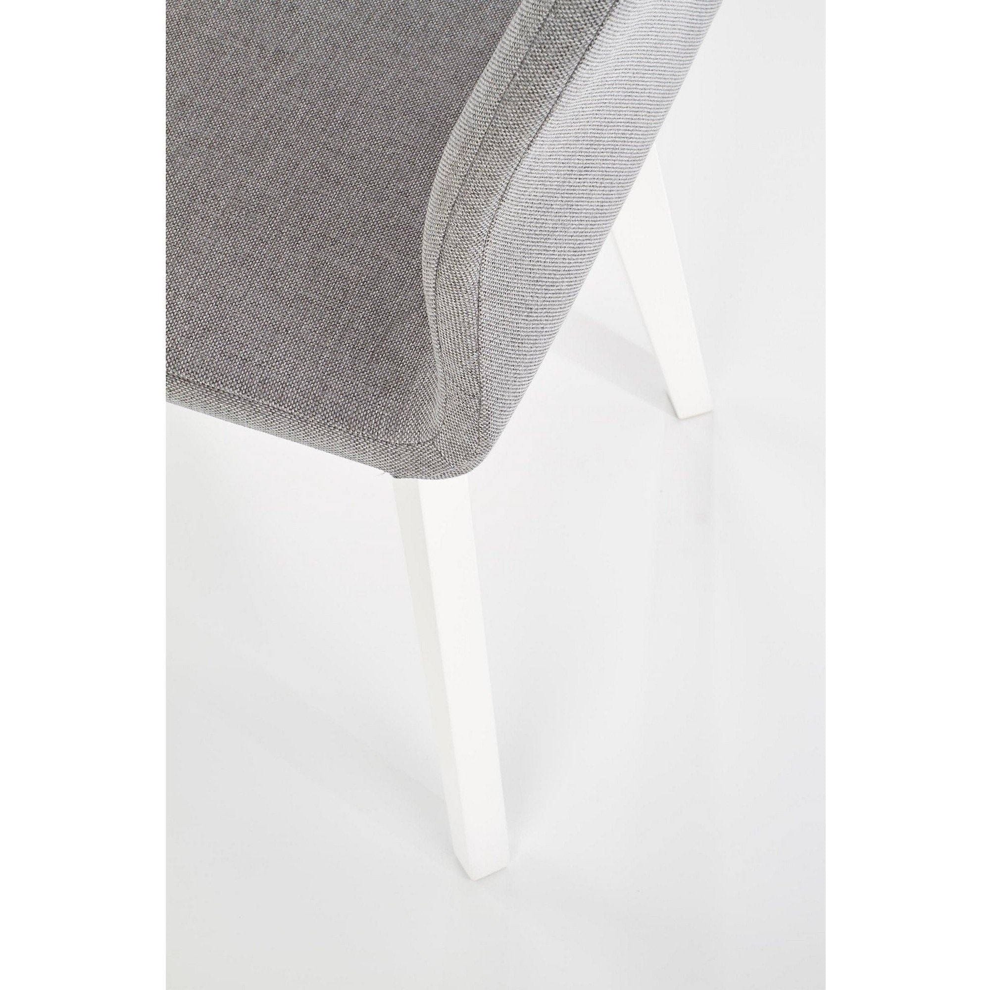 Scaun tapitat Focus, gri/alb, stofa clasica/lemn de fag, 45X61X94 CM