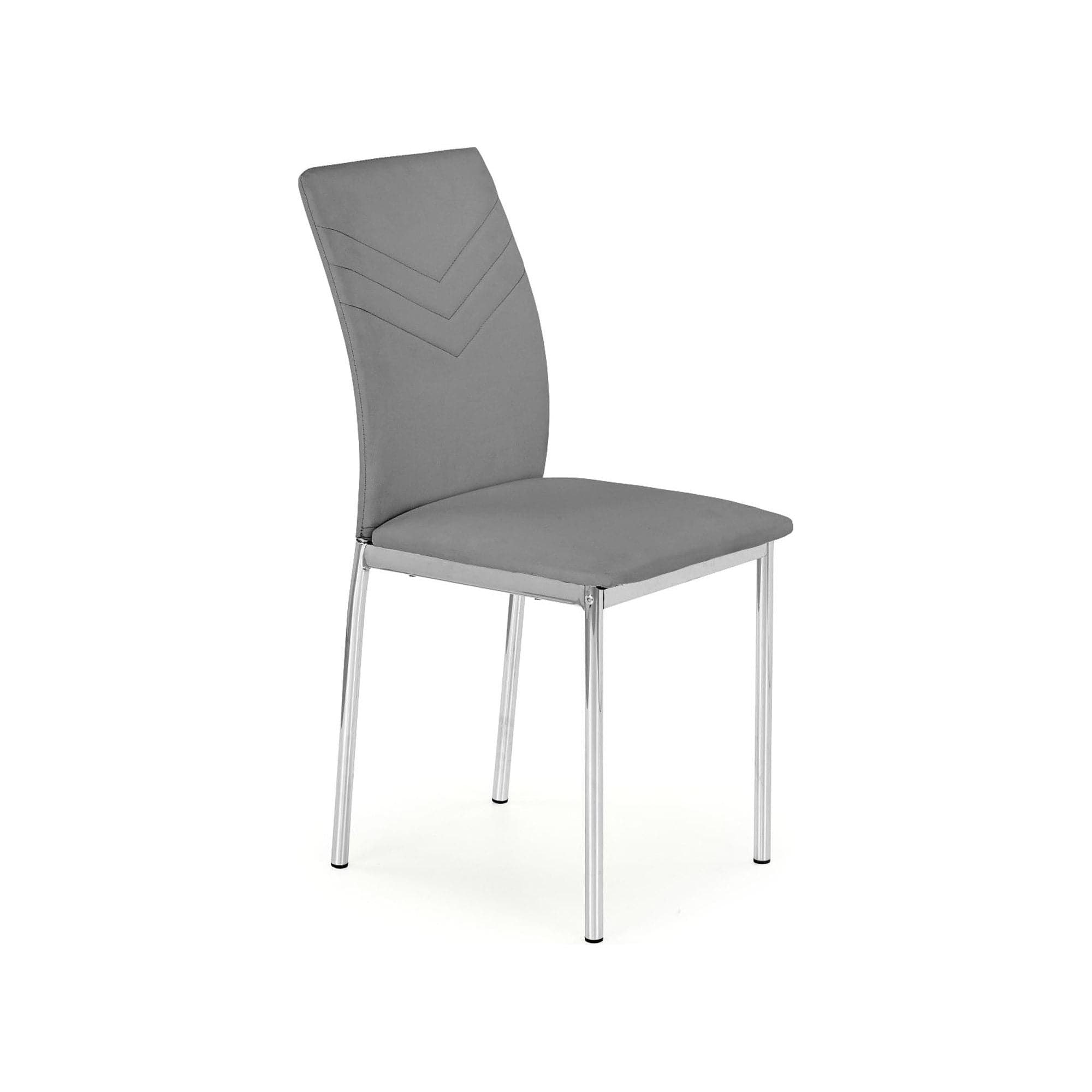 Scaun tapitat K137, gri/crom, piele ecologica/metal, 43X49X92 CM