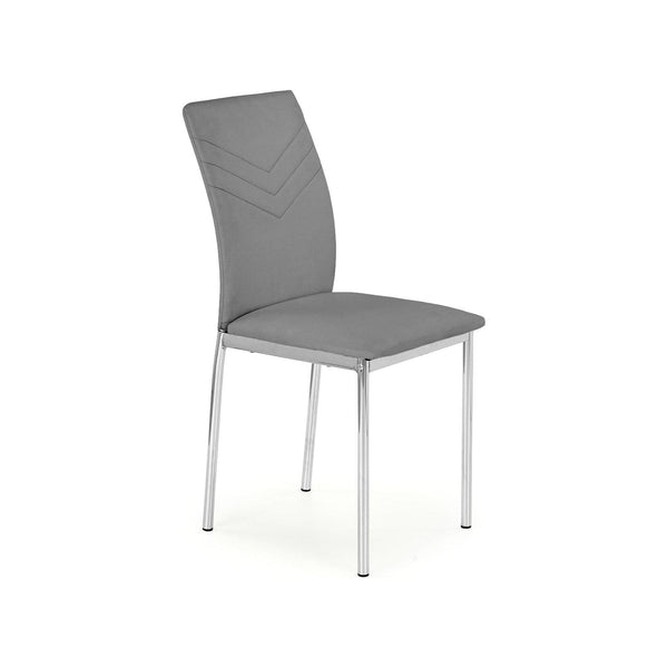 Scaun tapitat K137, gri/crom, piele ecologica/metal, 43X49X92 CM