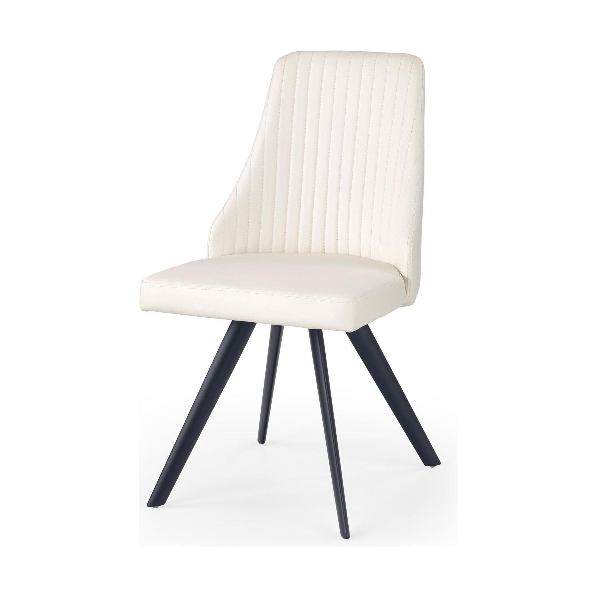 Scaun tapitat K206, alb/negru, piele ecologica/metal, 53X48X87 CM