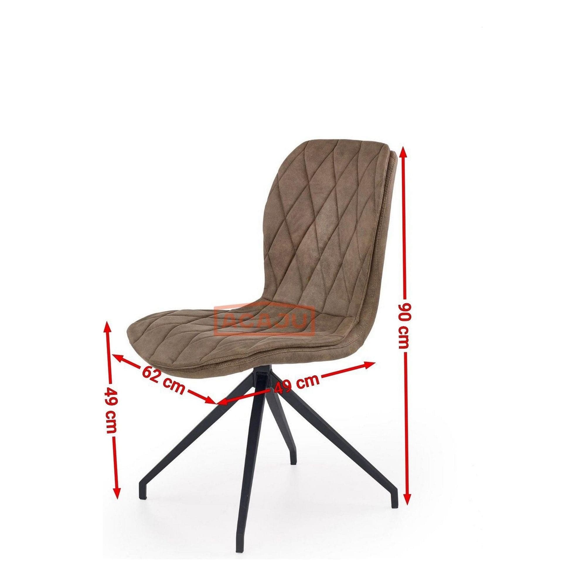 Scaun tapitat K237, maro, piele ecologica, 49X62X90 cm