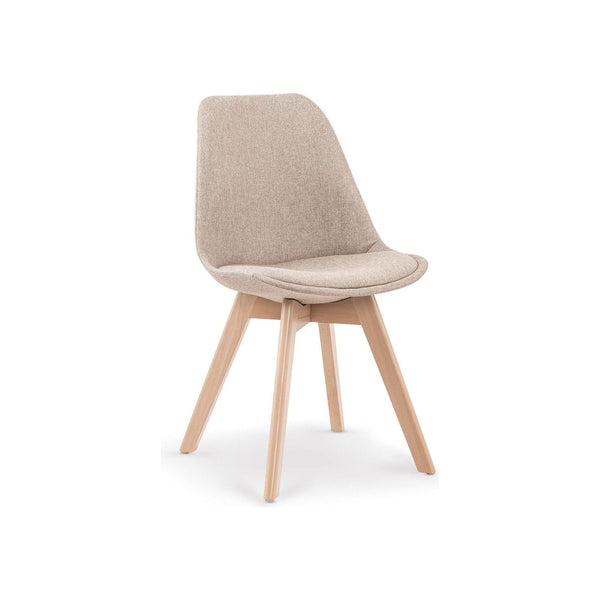 Scaun tapitat K303, bej/stejar, stofa clasica/lemn, 48X54X83 CM