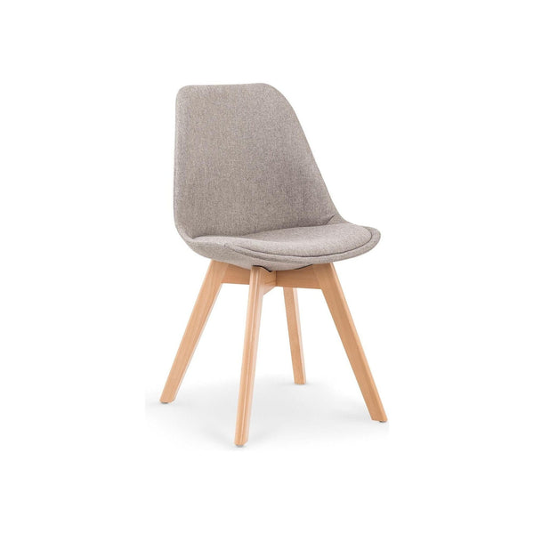Scaun tapitat K303, gri deschis/stejar, stofa clasica/lemn, 48X54X83 CM