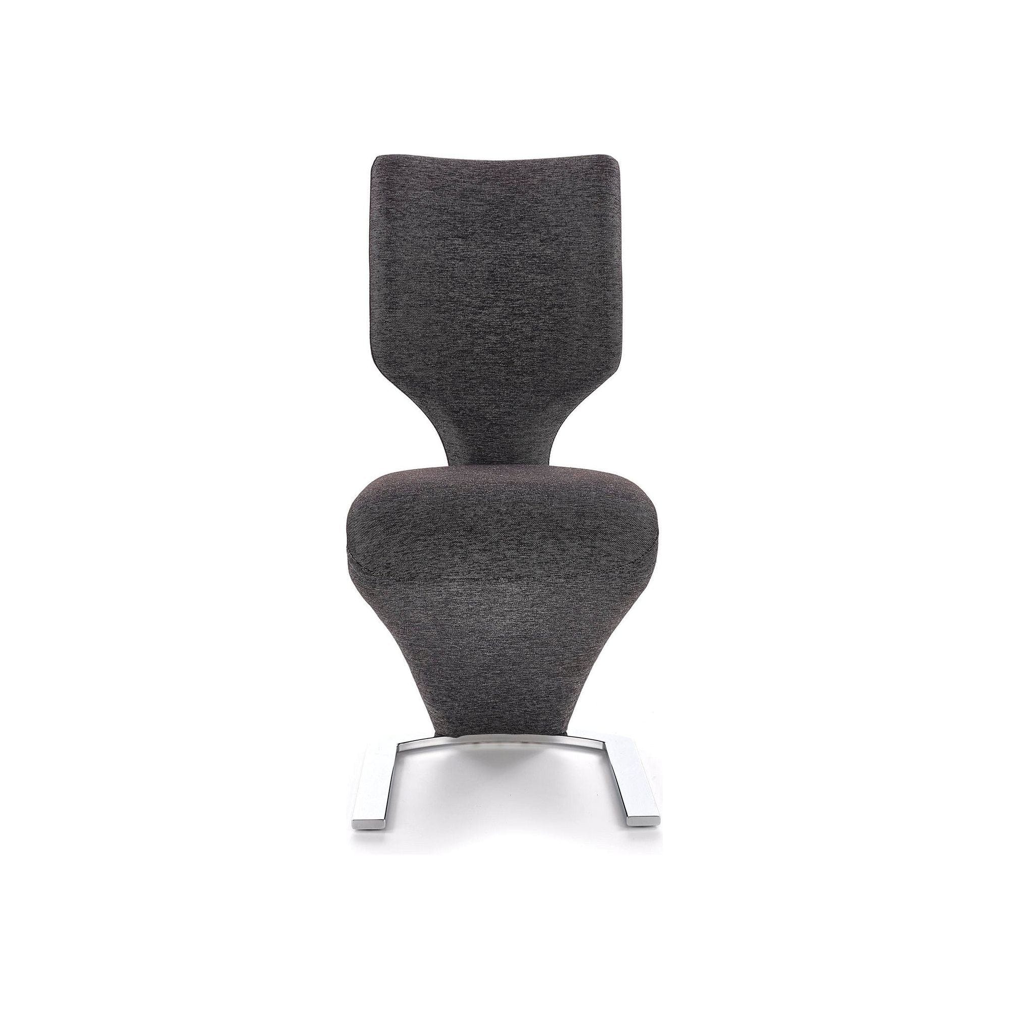 Scaun tapitat K307, gri inchis/argintiu, stofa clasica/metal, 46X62X95 CM