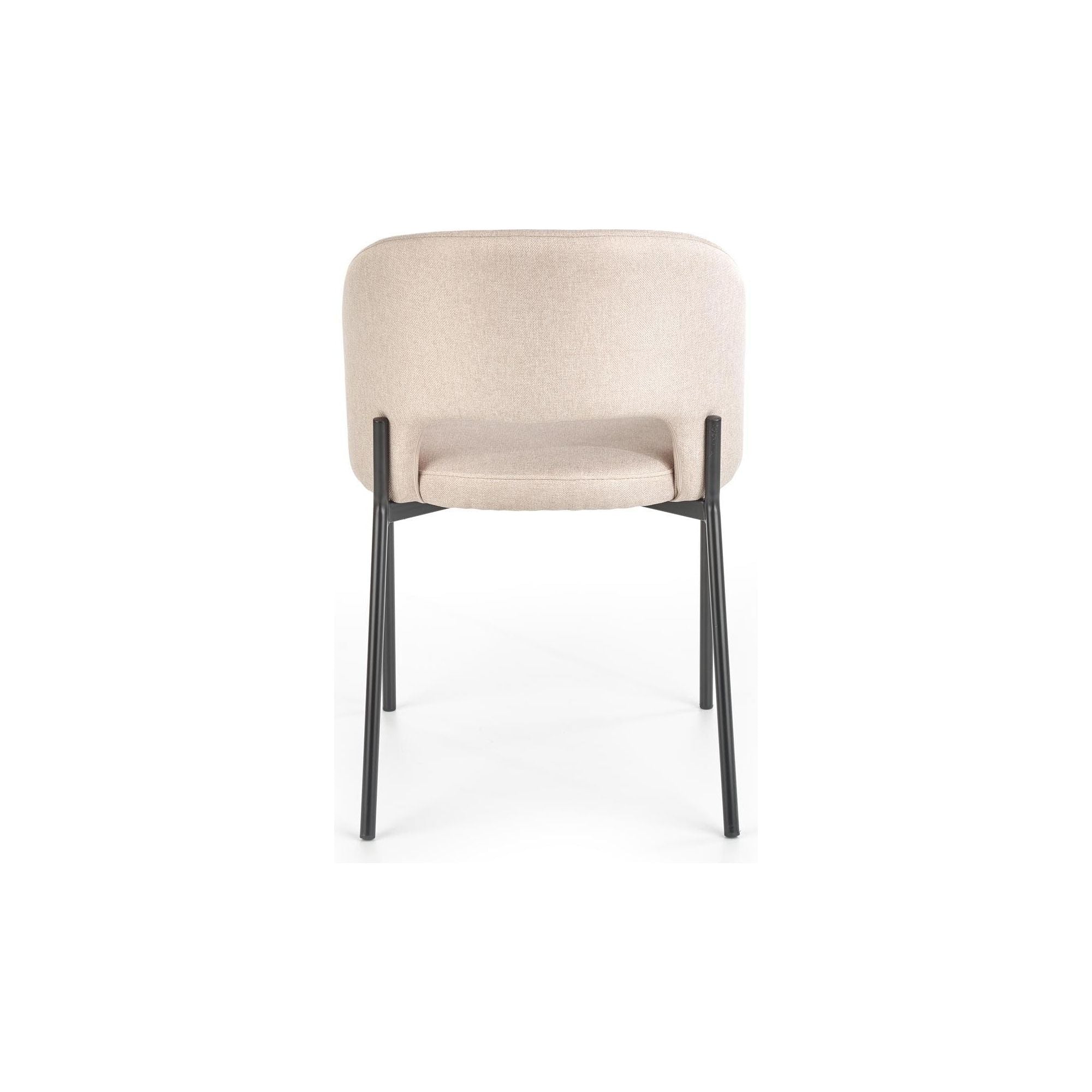 Scaun tapitat K373, bej/negru, stofa clasica/metal, 51x57x77 cm