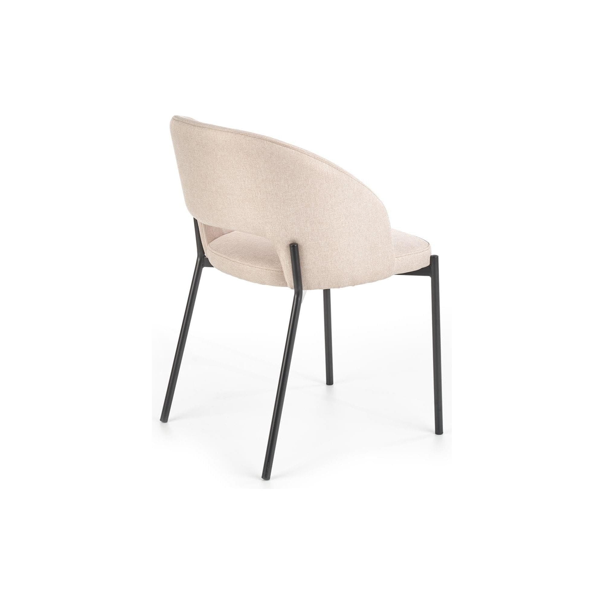 Scaun tapitat K373, bej/negru, stofa clasica/metal, 51x57x77 cm