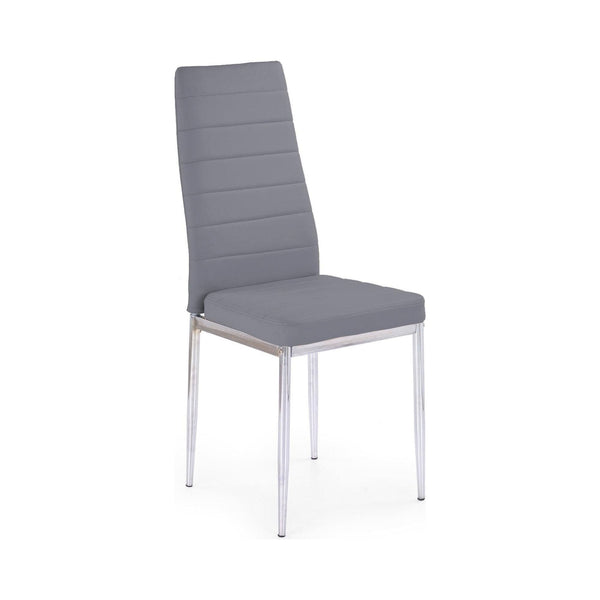 Scaun tapitat K70C, gri/crom, piele ecologica/metal, 43X49X97 CM