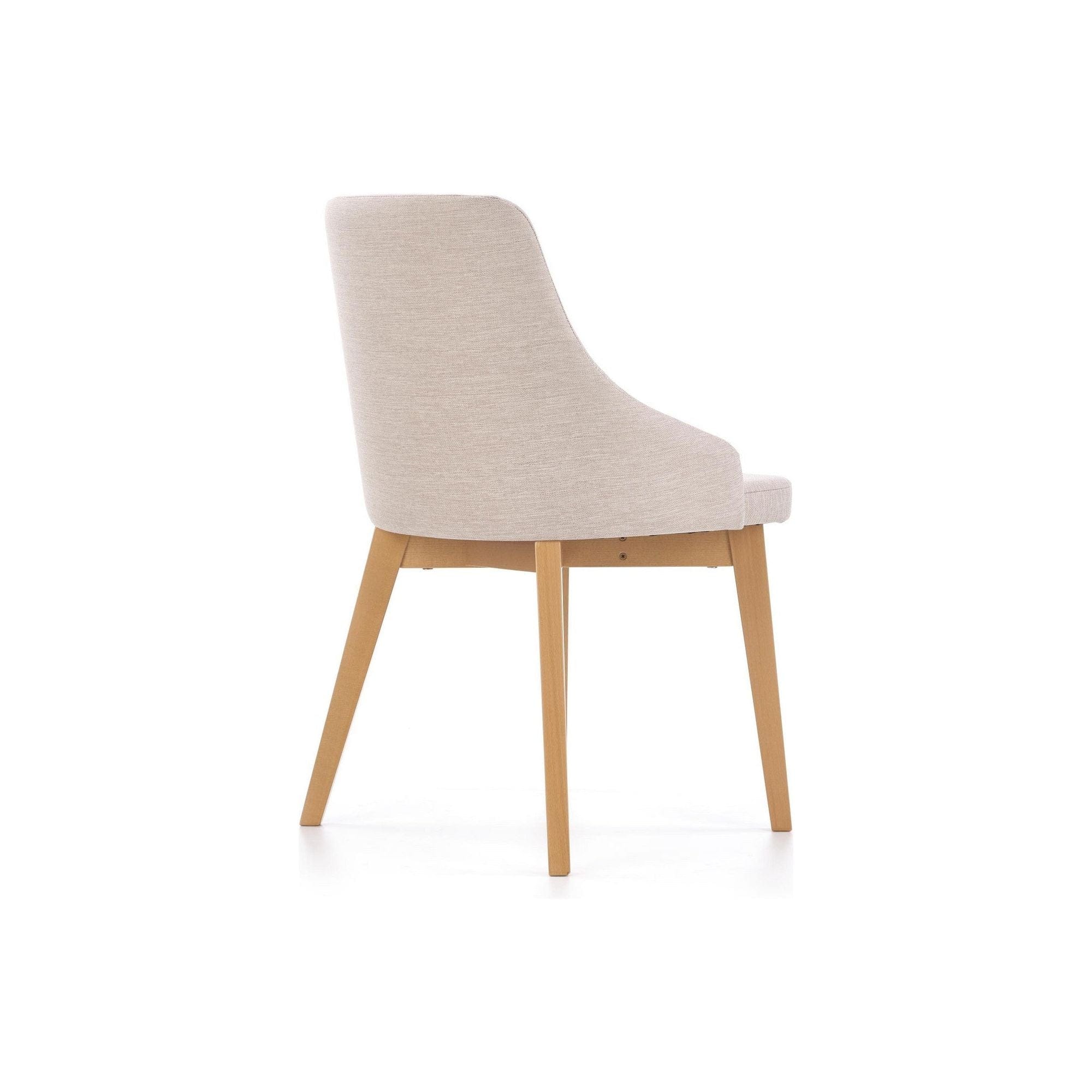 Scaun tapitat Toledo, bej deschis/stejar miere, stofa clasica/lemn de fag, 51X55X82 CM