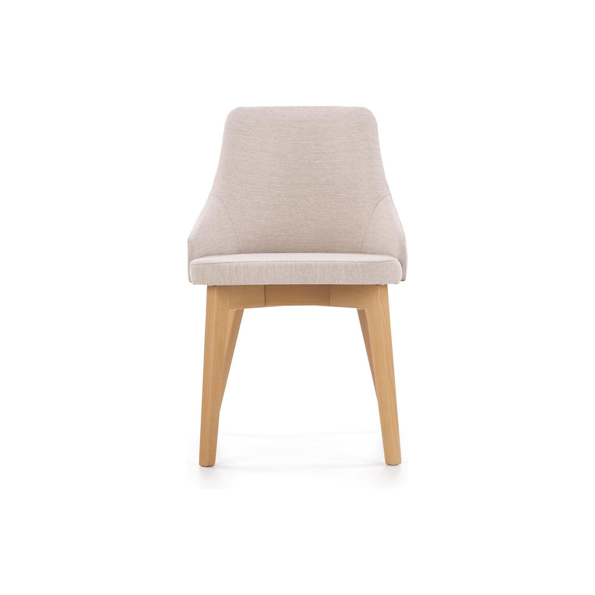 Scaun tapitat Toledo, bej deschis/stejar miere, stofa clasica/lemn de fag, 51X55X82 CM