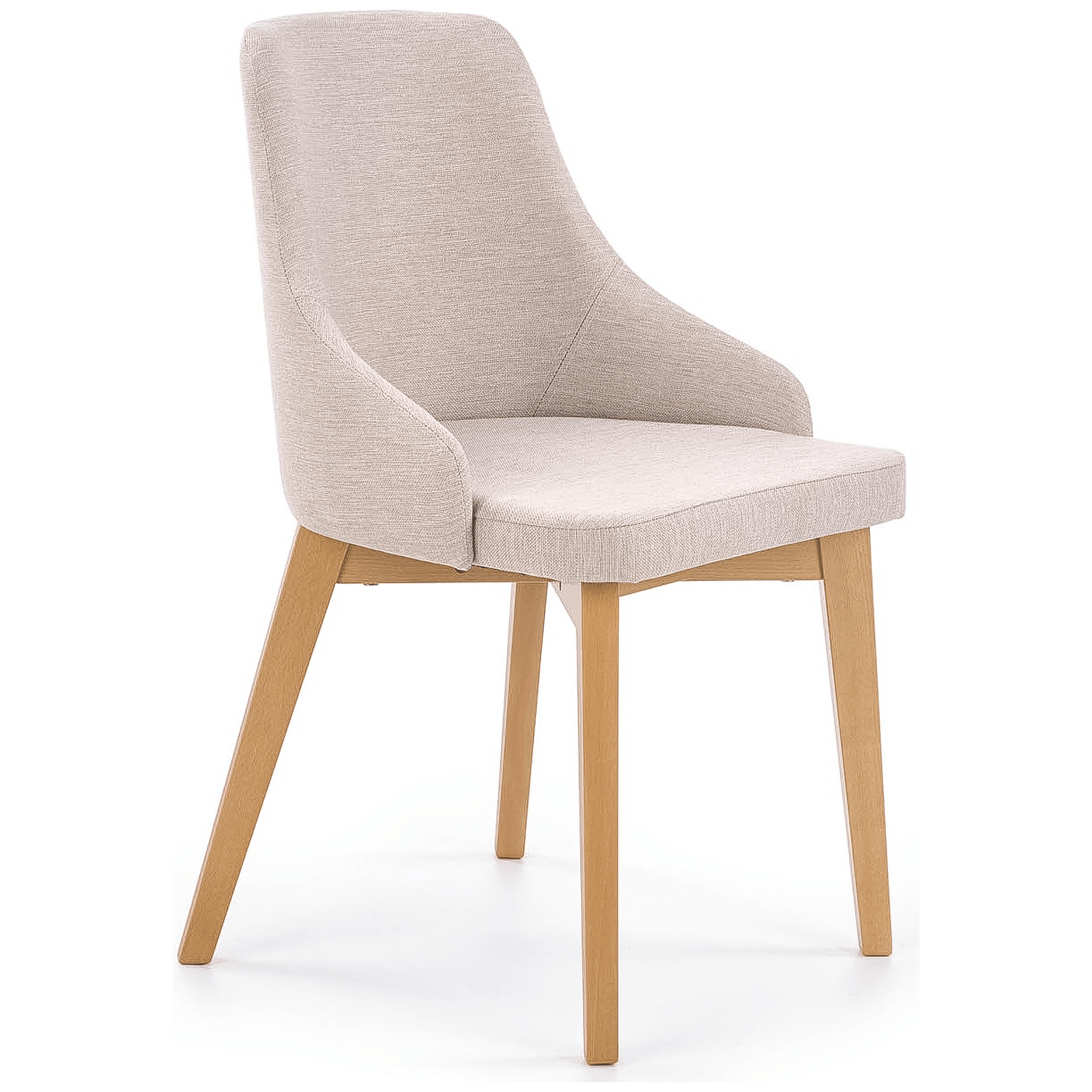 Scaun tapitat Toledo, bej deschis/stejar miere, stofa clasica/lemn de fag, 51X55X82 CM