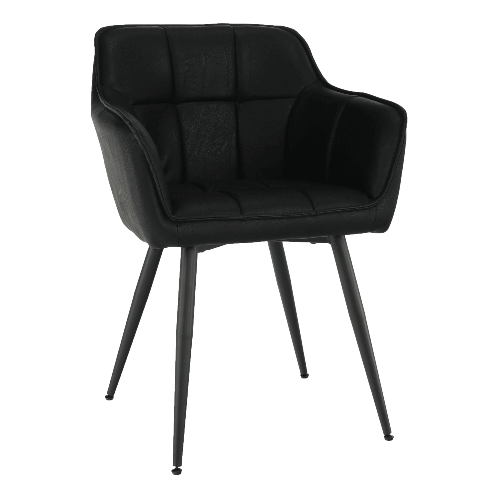 Scaun TOPAZ, negru, piele ecologica/metal, 56x54x79 cm
