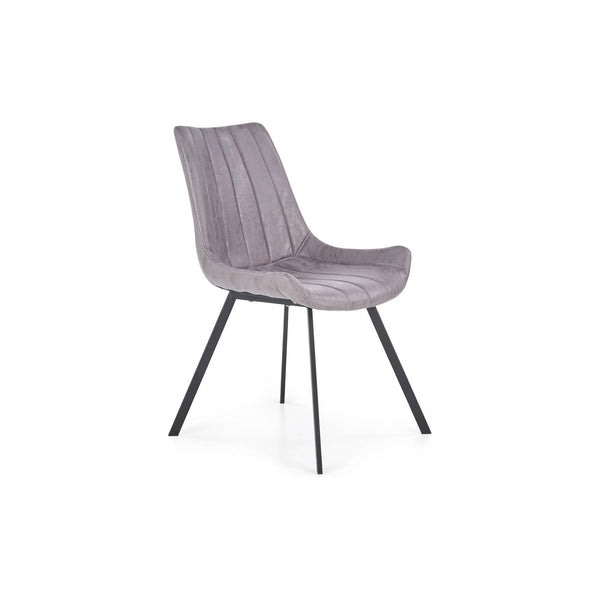 Scaune living K279, gri/negru, piele ecologica/metal, 54X43X85 CM