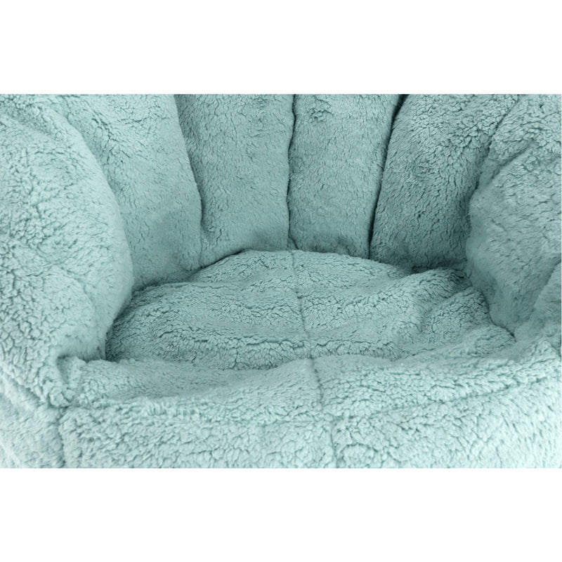 Fotoliu puf ALMERO, verde menta, material textil/ EPS(bilute din polistiren), 75x75x75 cm