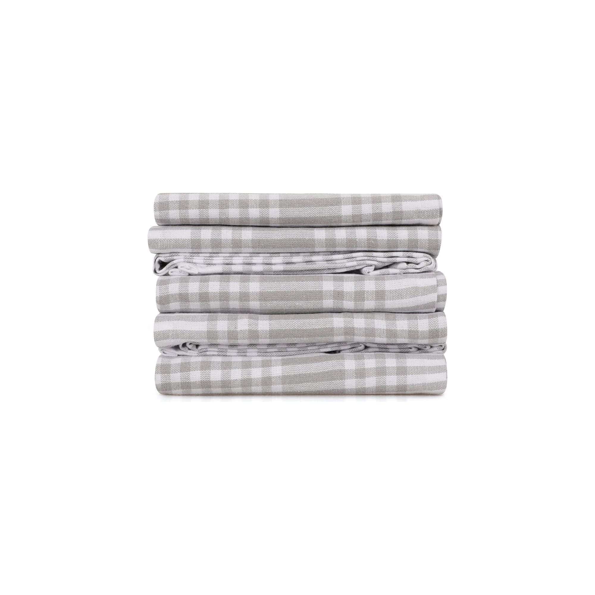 Set 10 prosoape bucatarie POTIKARELI, gri, bumbac, 45x65 cm