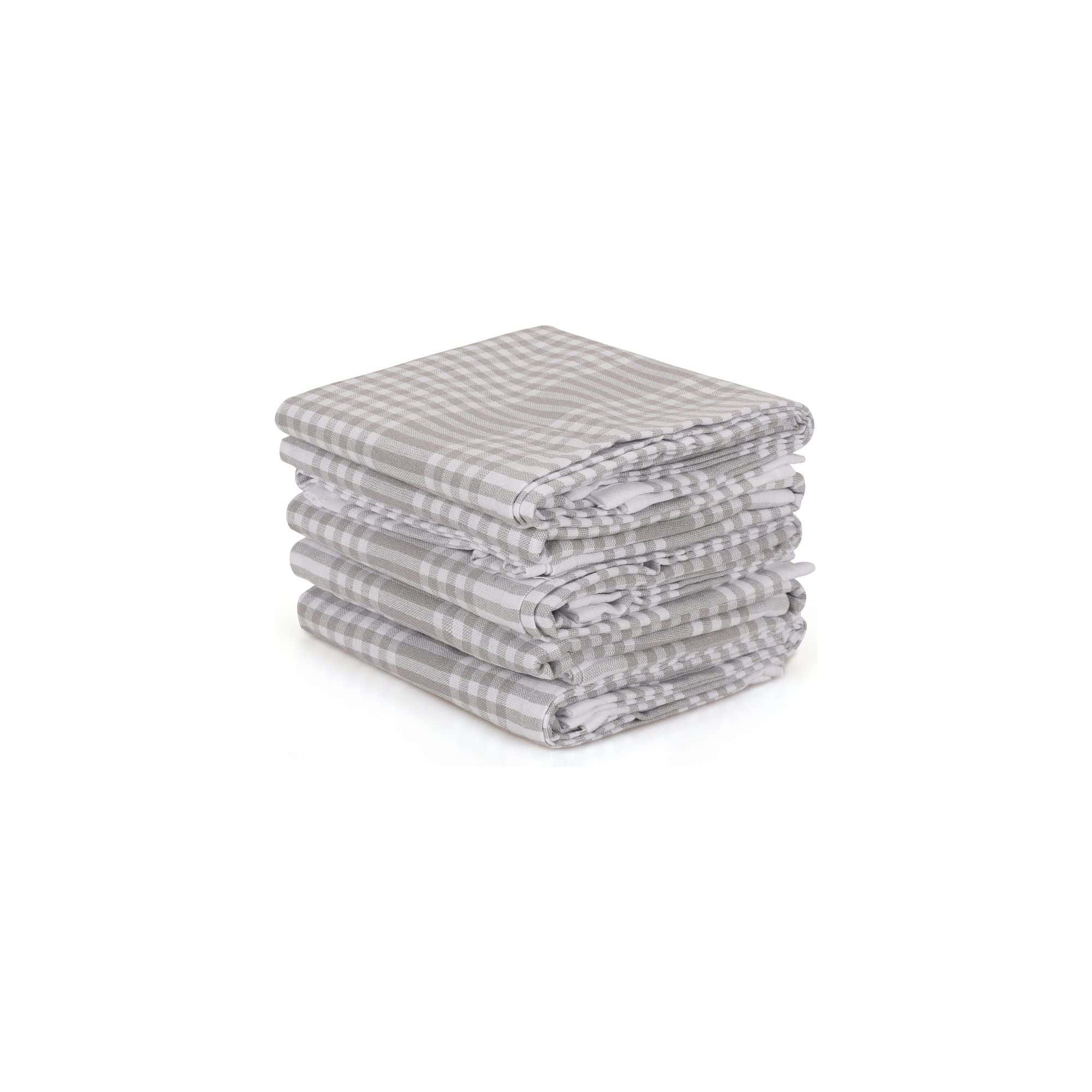 Set 10 prosoape bucatarie POTIKARELI, gri, bumbac, 45x65 cm