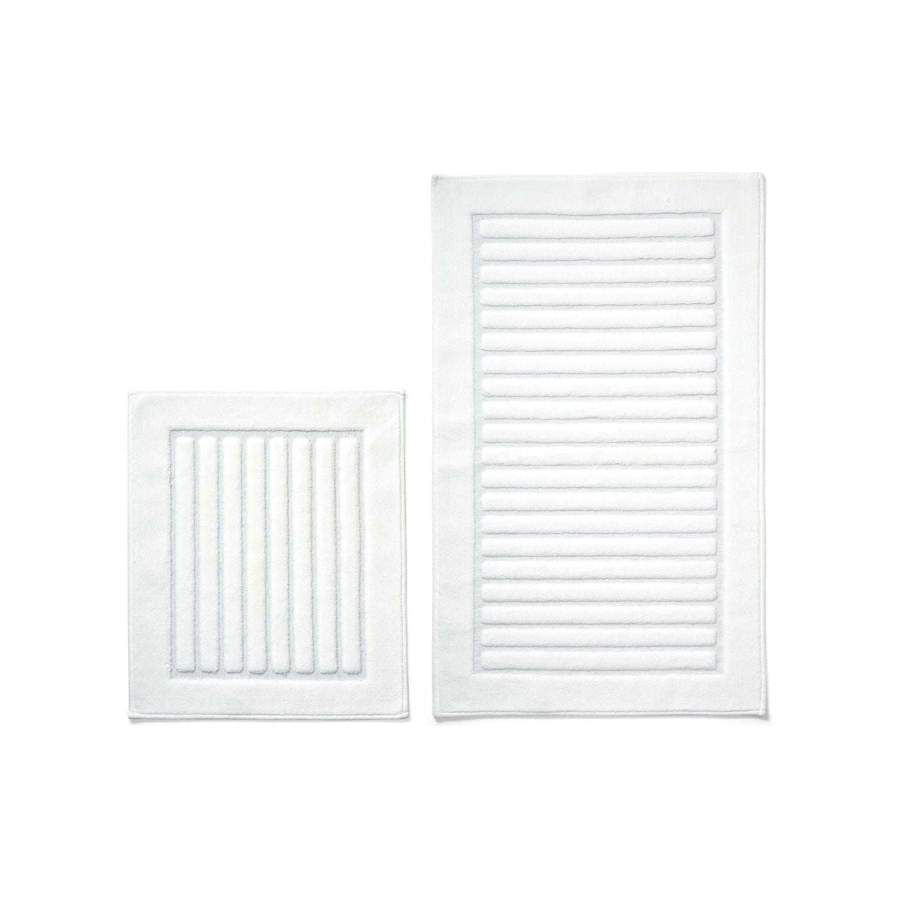 Set 2 covorase baie 394ANR1272, forma dreptunghiulara, bumbac, alb