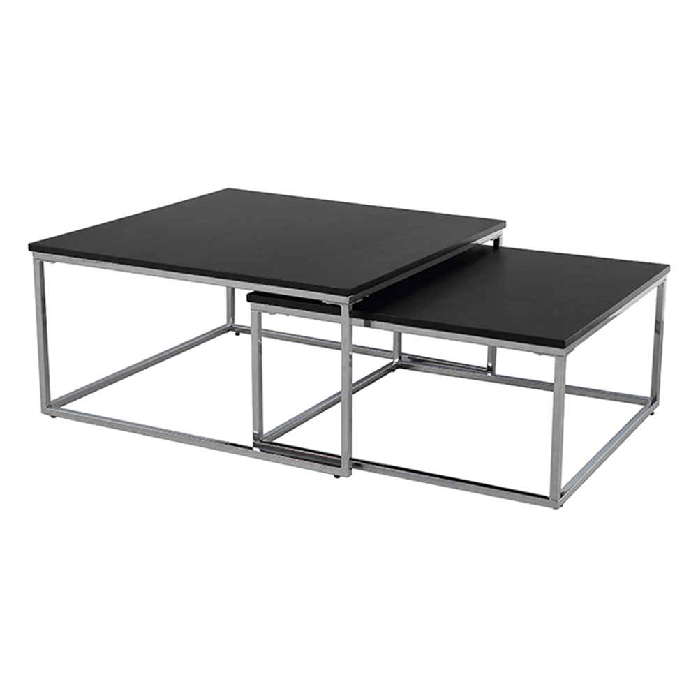 Set 2 masute cafea AMIAS, negru/crom