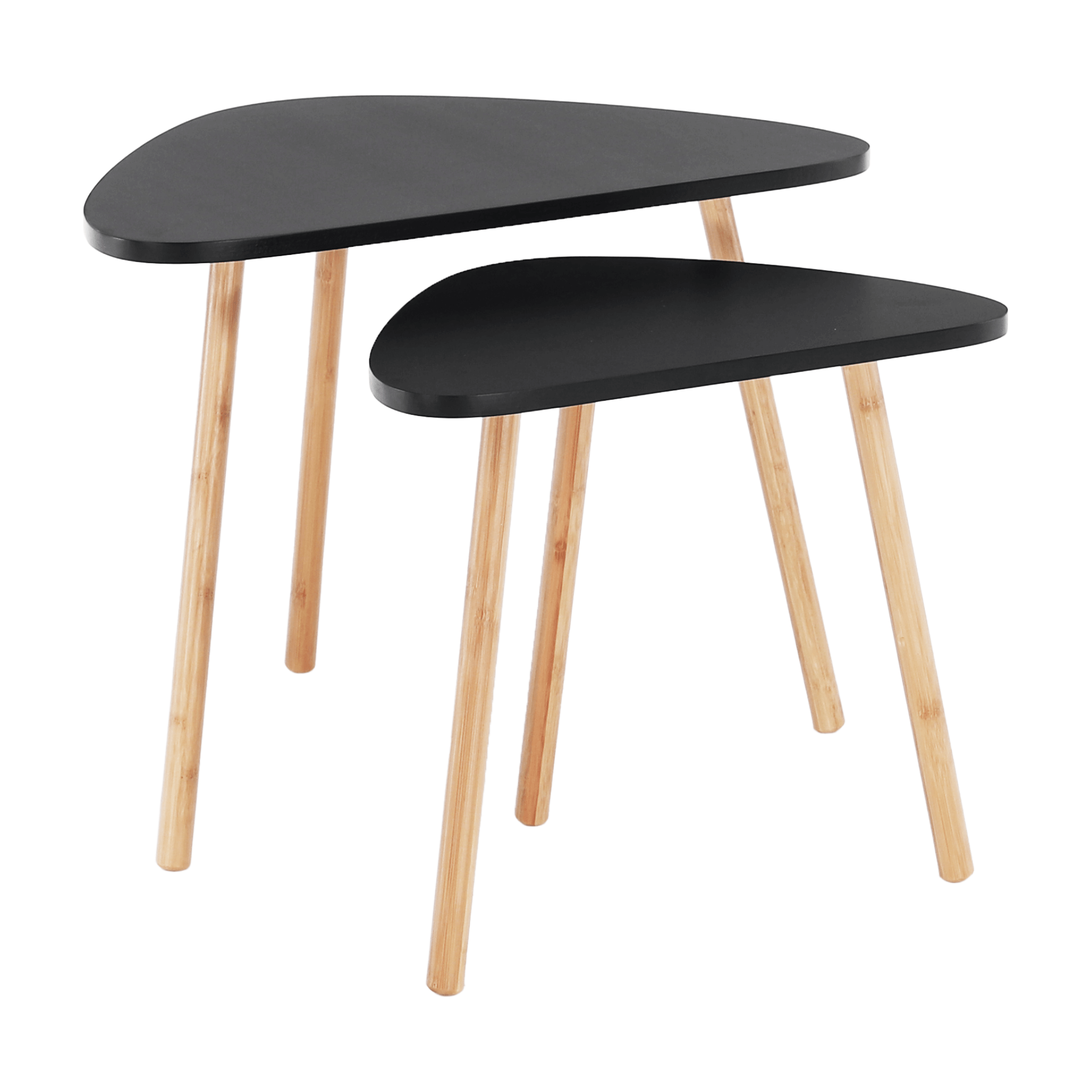 Set 2 masute GOREJ, negru/stejar
