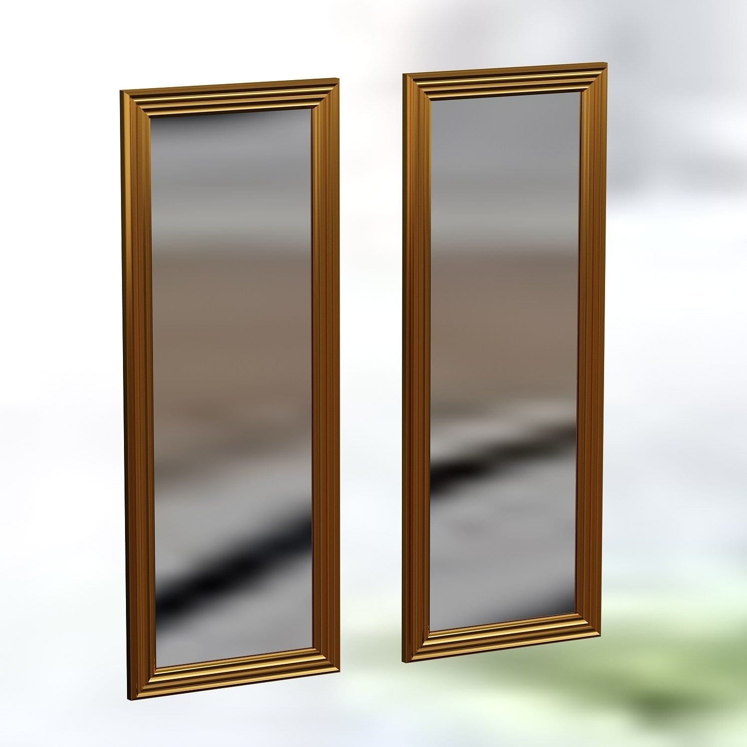Set 2 oglinzi CSI, auriu, 30x3x90 cm