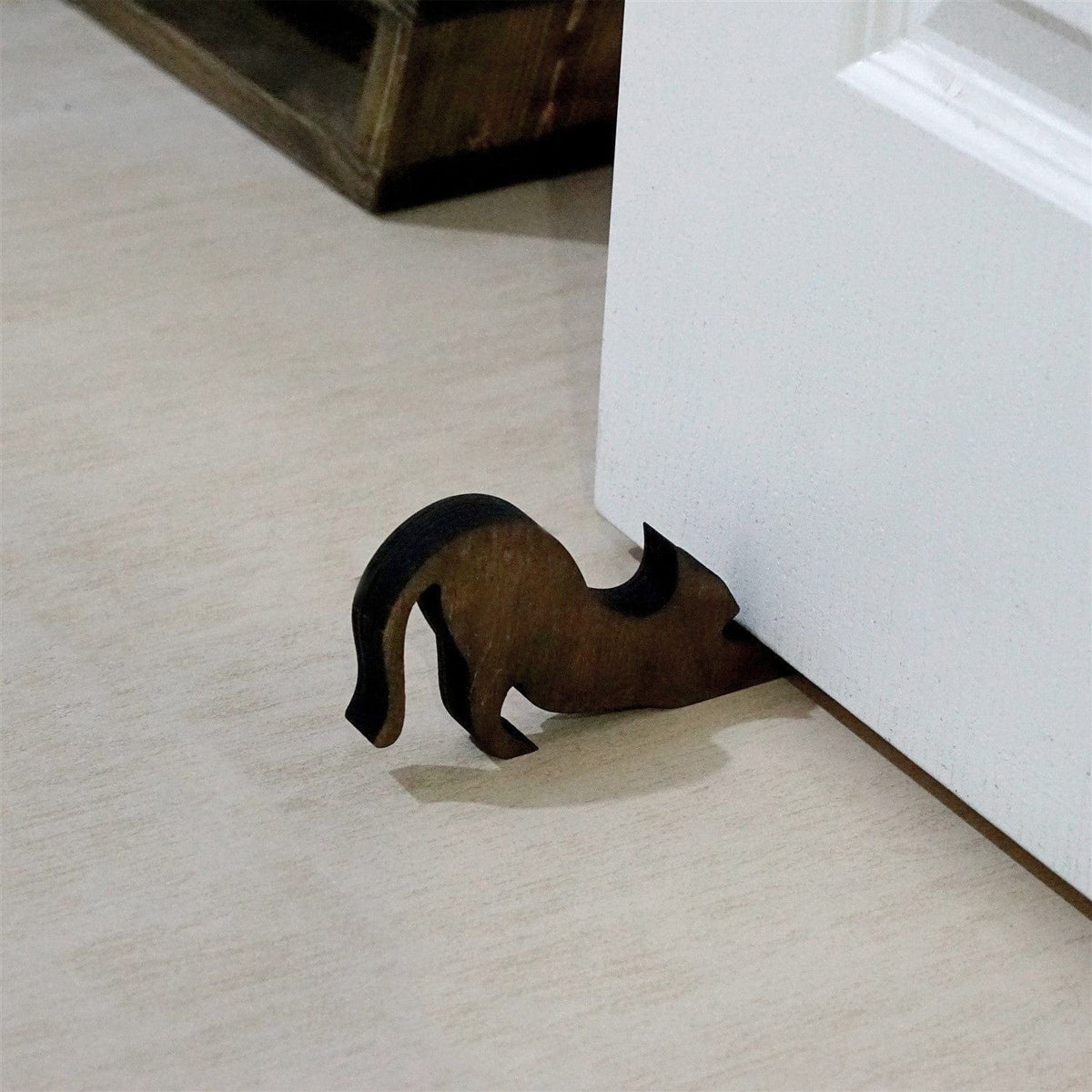 Set 2 opritoare pentru usa, nuc, lemn, 16x2x8 cm