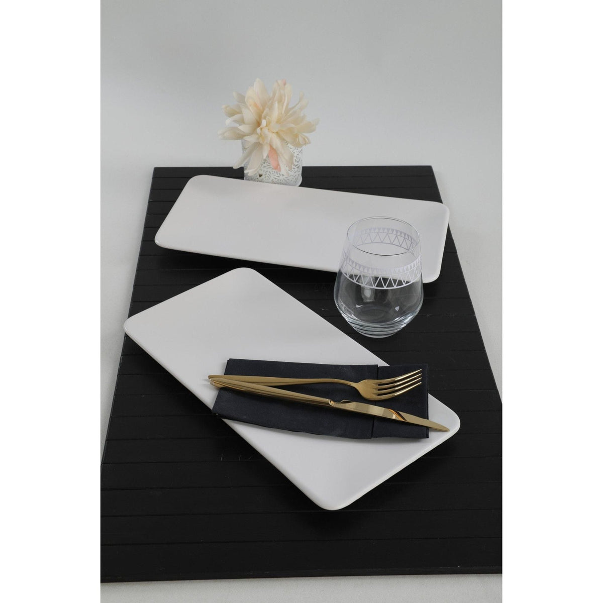 Set 2 platouri 275KRM1720, alb, ceramica, 33x17 cm