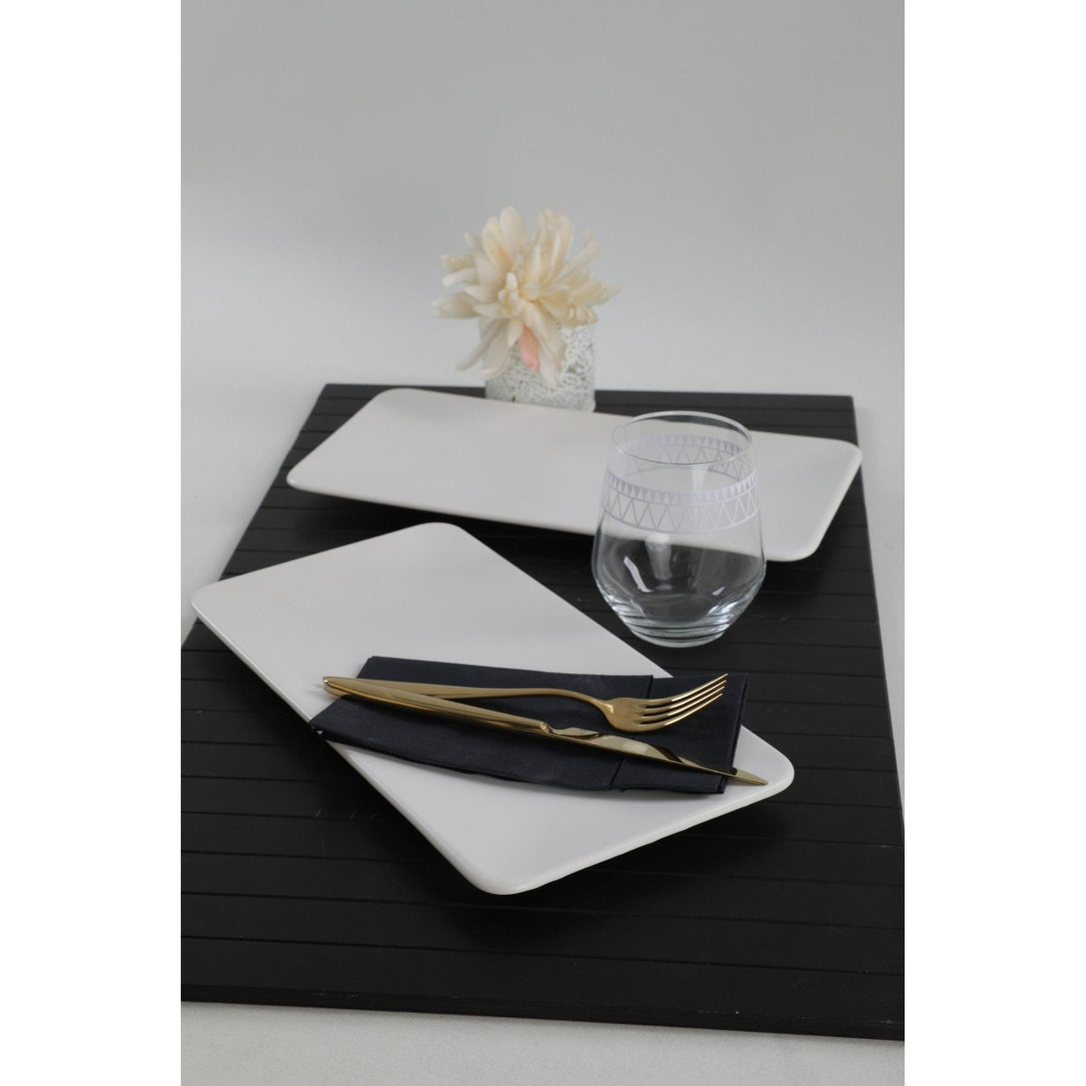 Set 2 platouri 275KRM1720, alb, ceramica, 33x17 cm