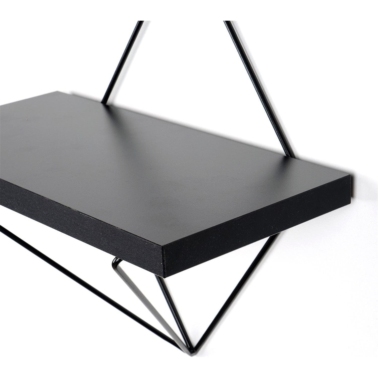 Set 2 polite WR059, negru, metal, 30x30x14 cm