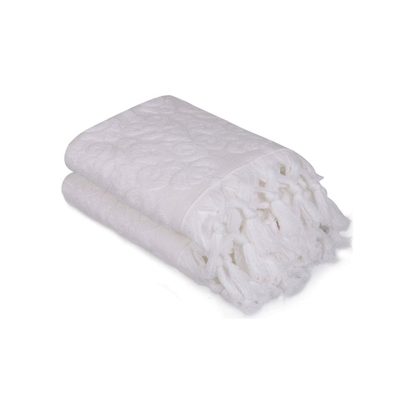 Set 2 prosoape baie 321SHS1268, alb, bumbac, 50x90 cm