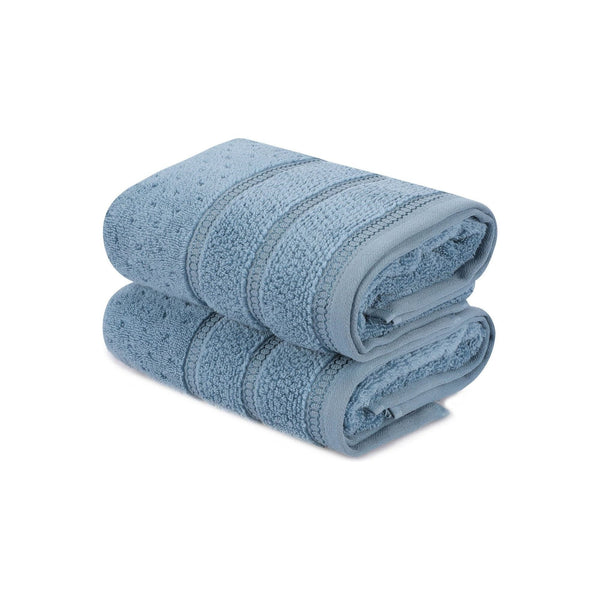Set 2 prosoape baie ARELLA, albastru, bumbac, 50x90 cm