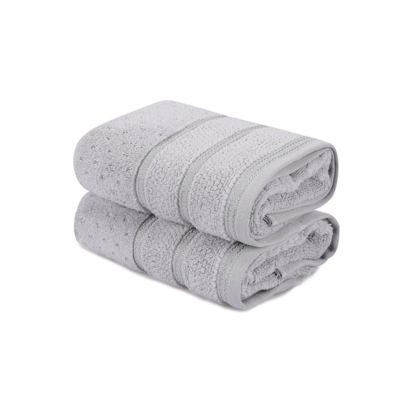 Set 2 prosoape baie ARELLA, gri, bumbac, 50x90 cm