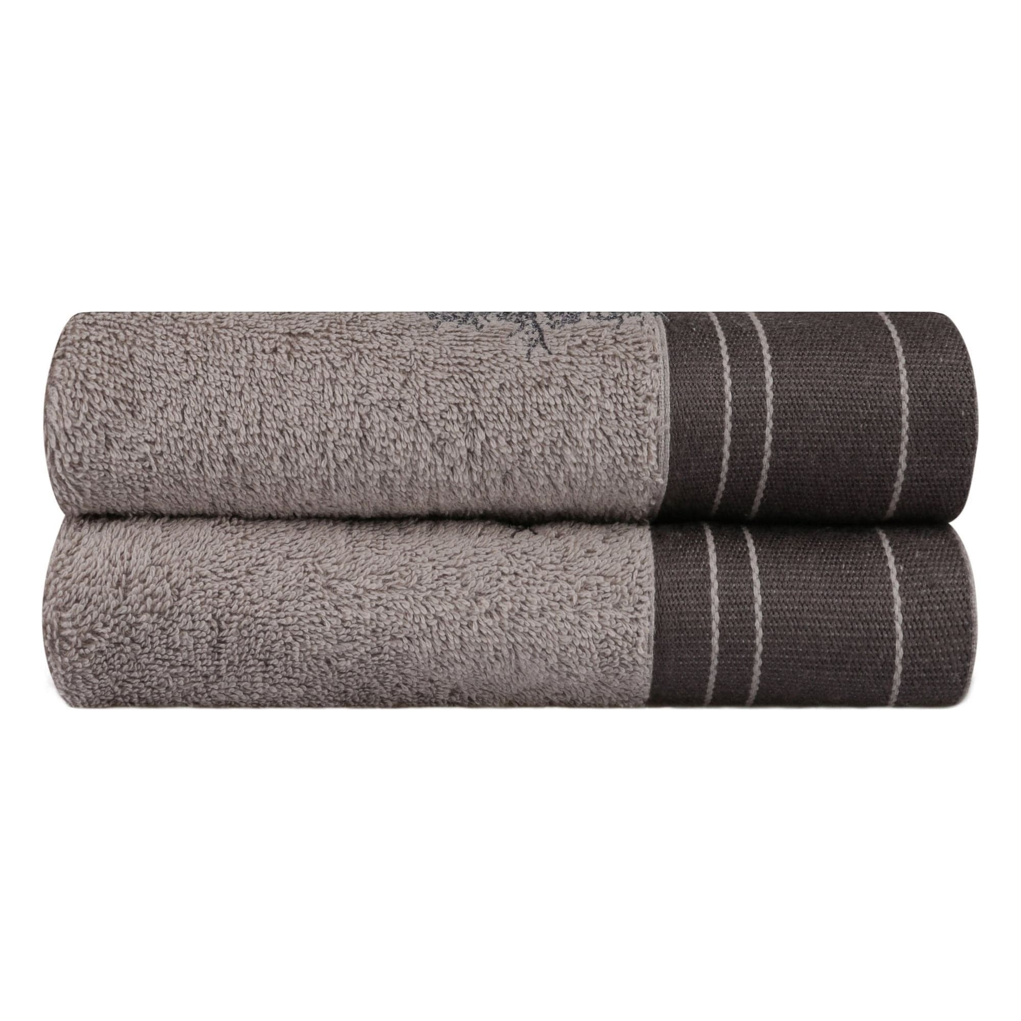Set 2 prosoape baie INFINITY, maro, bumbac, 50x90 cm