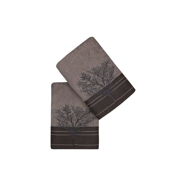 Set 2 prosoape baie INFINITY, maro, bumbac, 50x90 cm