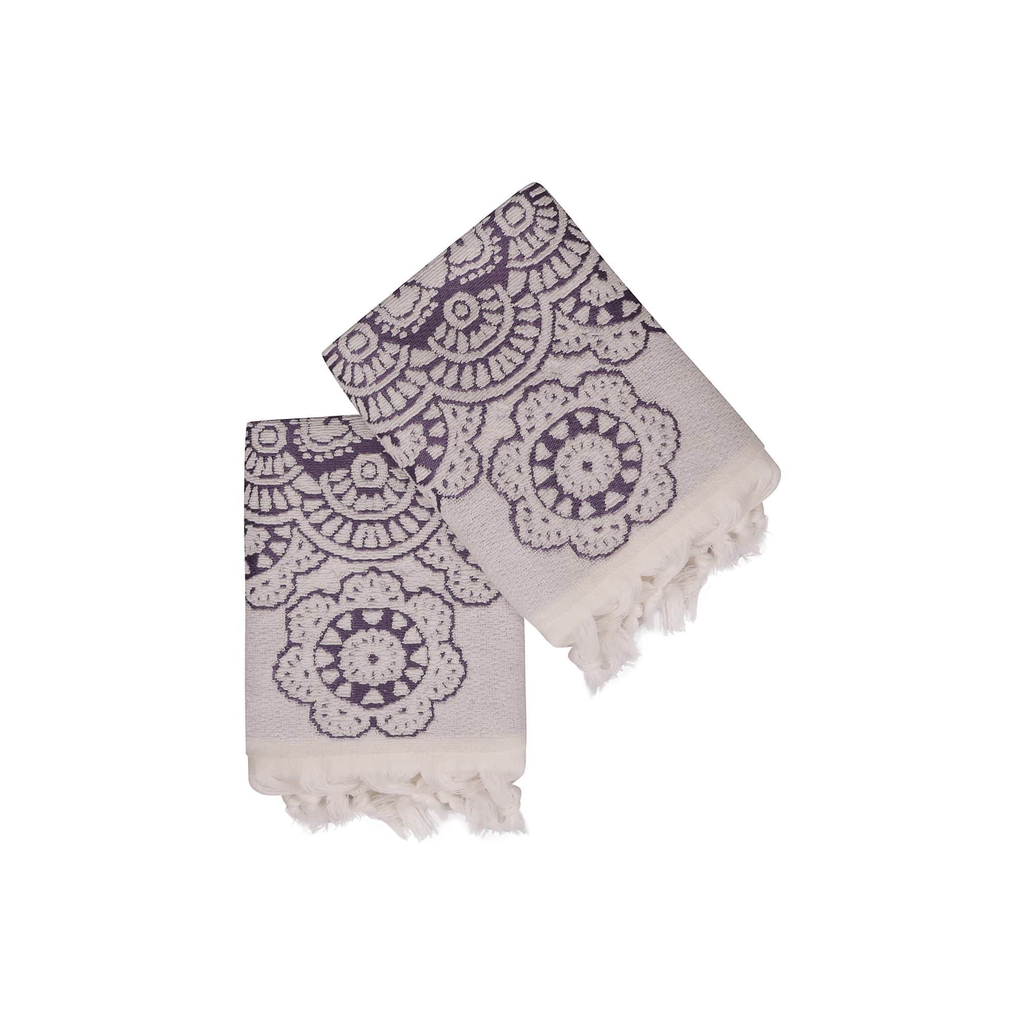 Set 2 prosoape baie MARCELLO, albastru/alb, bumbac, 50x90 cm