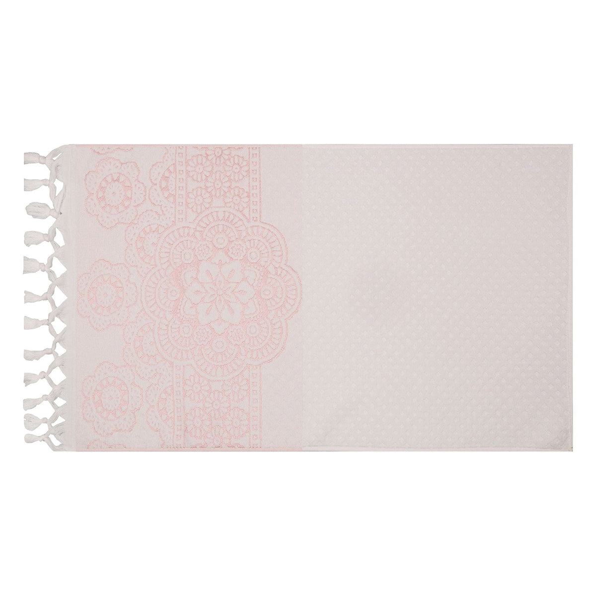 Set 2 prosoape baie MARCELLO, roz/alb, bumbac, 50x90 cm