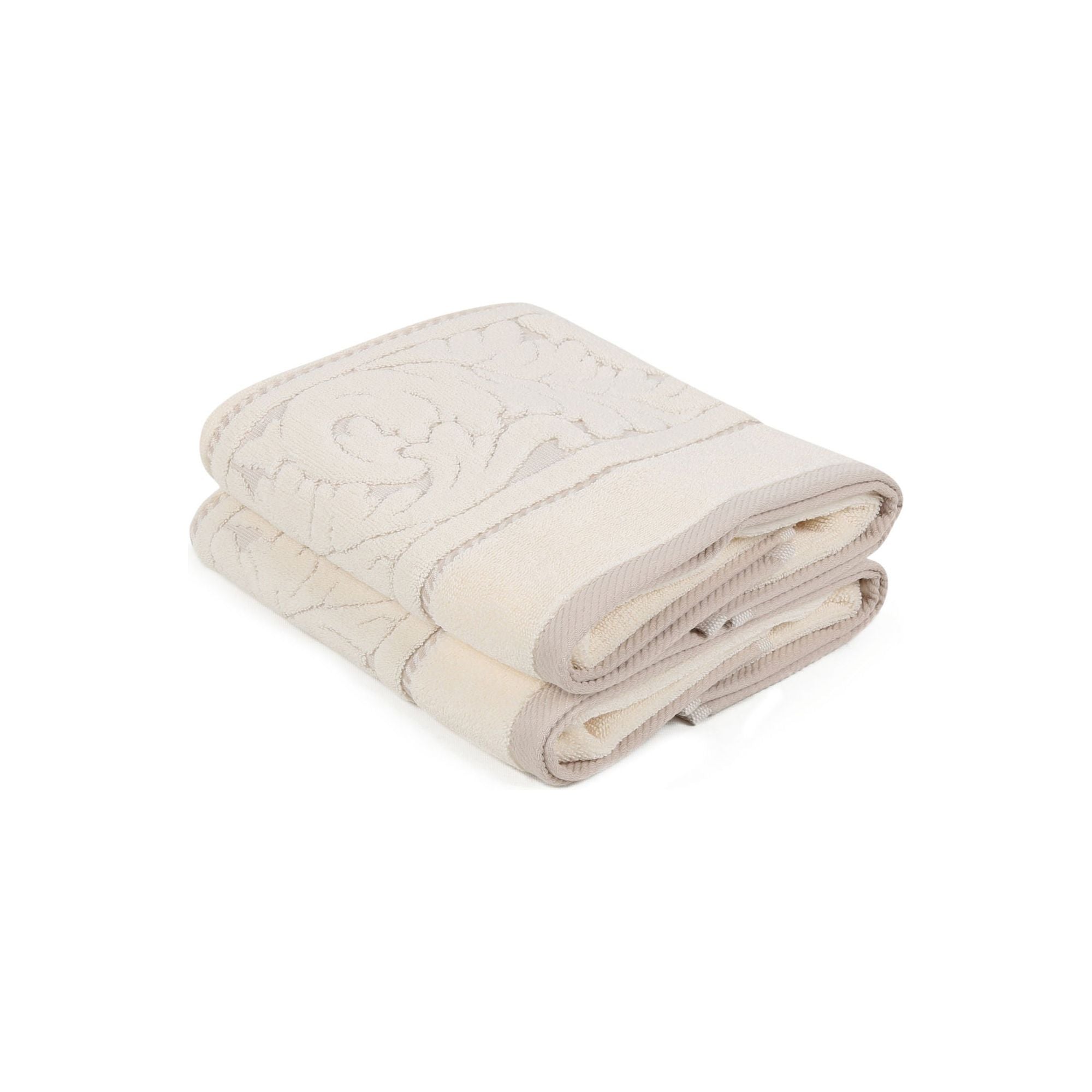 Set 2 prosoape baie SULTAN, crem, bumbac, 50x90 cm